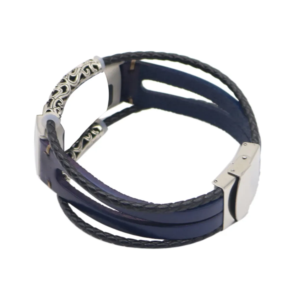 Сменный кожаный ремешок, браслет-браслет для Fitbit Charge 3 браслет-браслет на запястье аксессуары для смарт-часов - Цвет: B
