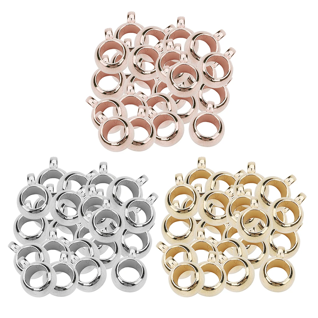 200 Pieces Metal Plated Bail Beads,Spacer Bead,Bead Hanger Fit Charm European Bracelet Necklace