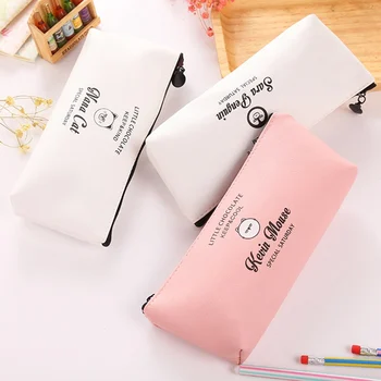 

Cosmetic Bag Girls Boys Pencil Bags Unisex Fashion High Quality Makeup Pouch Women Men's PU Pencil Bags