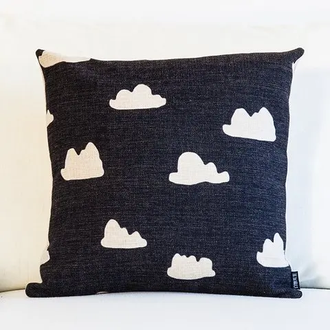 Наволочка в скандинавском стиле, черный и белый чехол для подушки, овечья шерсть, облако, кошачьи глаза, подушка для сиденья, домашний декор для дивана - Цвет: Cloud
