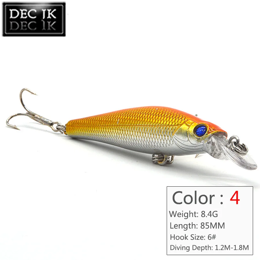 8PCS Minnow Sea Fishing Lure Peche Crankbaits Artificial Bait Lot For Pike With Hook In River Swimbait Jerkbait Hard Baits Set (4)
