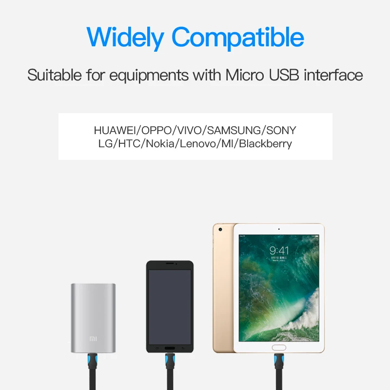 Vention 1.5m Micro USB2.0 Cable For Mobile Phone Charging Cable Super Charger USB Data Sync Cable For Samsung Android Cable      (6)