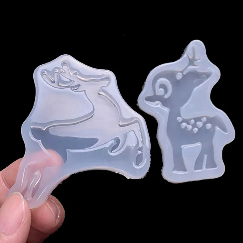 

1 Pcs Deers Silicone Mold Cartoon Christmas Diy Resin Decorative Craft Silicone Mold For Epoxy Resin Jewelry Making