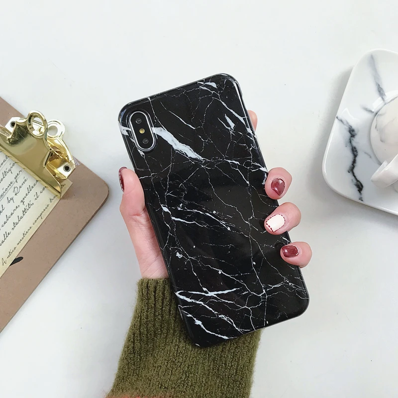 Marble Case on For Coque iphone 7 XS MAX Case Soft TPU Back Cover For iphone 6 6S 7 8 Plus iphone X XR Case Cover Phone Case