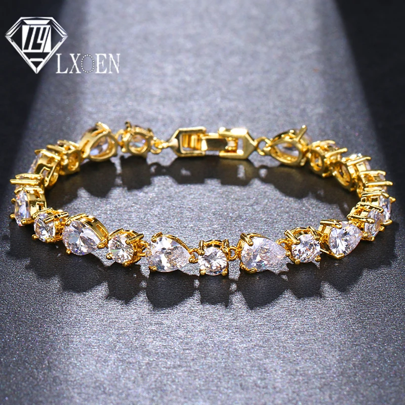 

LXOEN 2019 New Design Austrian Crystal Bracelet AAA Zircon Elements 3 Colors Luxury Brand Bracelets Fashion Jewelry for Women