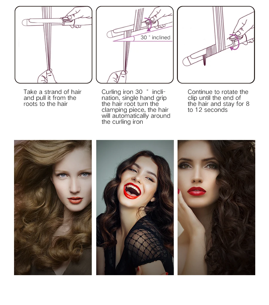 Pedaços de Ondas de Cabelo Elétrico de Cerâmica Modelador de Cabelo Rolo de Curling Dois Ferro Digital Profissional Varinha Estilor Styling Tools 18 Beleza e saúde
