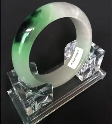 

Hot sale 56mm Certified Natural Green Jadeite Jade Bangle Bracelet Handmade