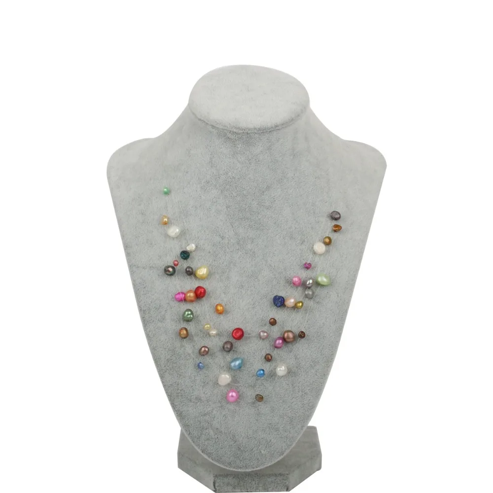 Свадебные украшения, Свадебное колье, ожерелье из натурального пресноводного жемчуга, многослойное жемчужное ожерелье для женщин, свадебное ожерелье для невесты