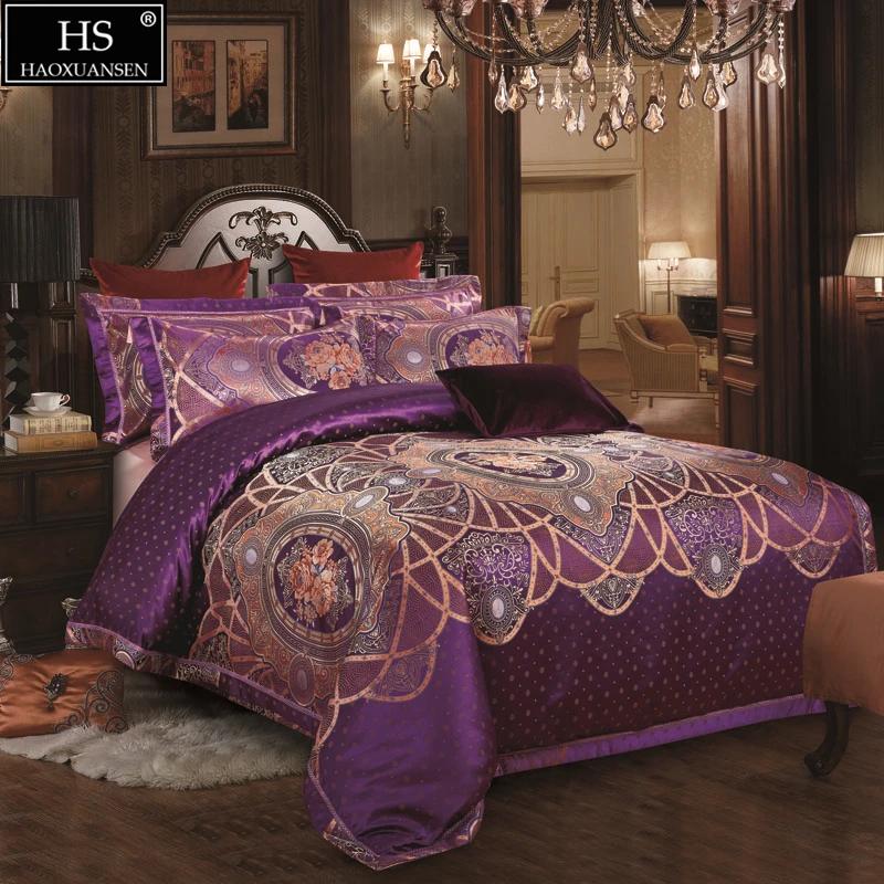 Пододеяльник Queen King Size 4 шт. Комплект постельного белья Подарочная коробка