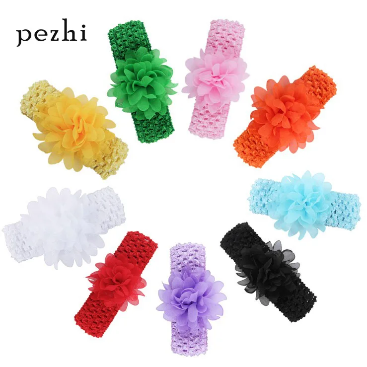 

New European and American knitted chiffon headband children's hair accessories headdress baby baby head hair band