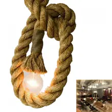 1m Hanging Light Holder Heads Retro Rope Loft Vintage Lamp Bedroom Dining Room Pendant Hand Knitted Hemp Rope Lights creative diy retro rope pendant light loft vintage lamp restaurant bedroom diningroom pendant lamp hand knitted hemp rope light