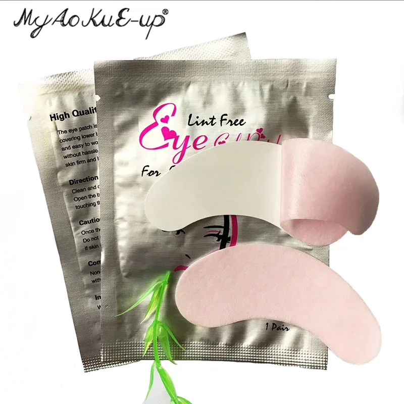 

New Color 100pairs/lots Eyelashes Eyes Patches Lint Free Under Pad Extension Pearl Eye Tips Sticker Wraps Left&Right Pink Film
