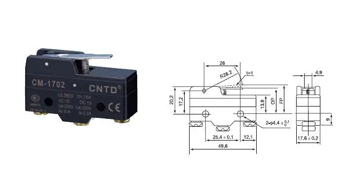 

Top Quality Original CNTD CM-1702 Micro Switch/Limit Switch Ui 380V Ith 15A For Electric Forklift Machine Tool