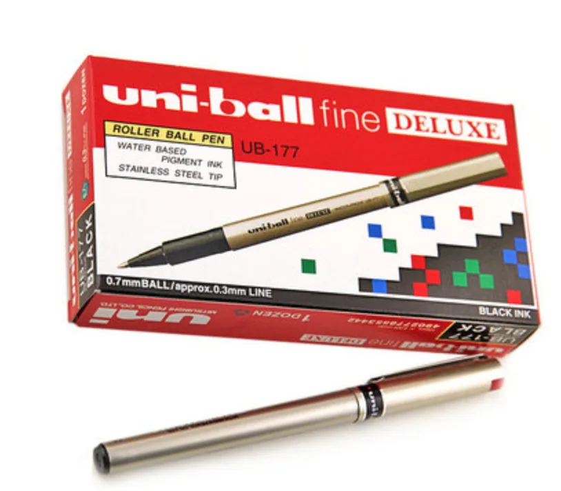 Ручки uni ball fine deluxe. 7mm/blue) ub-177 blue от 15. Uni-ball fine deluxe. 7mm/blue) ub-177 blue. Ручка роллер uni-ball fine deluxe черная 0.