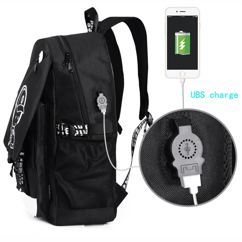 Mochila para Hombres estilo Senkey con carga USB externa de moda para ordenador portátil Mochila de dibujos animados Anime estudiantes luminosos mochilas escolares para adolescentes Mochila para Hombres estilo Senkey con carga USB externa de moda para ordenador portátil Mochila de dibujos animados Anime estudiantes luminosos mochilas escolares para adolescentes