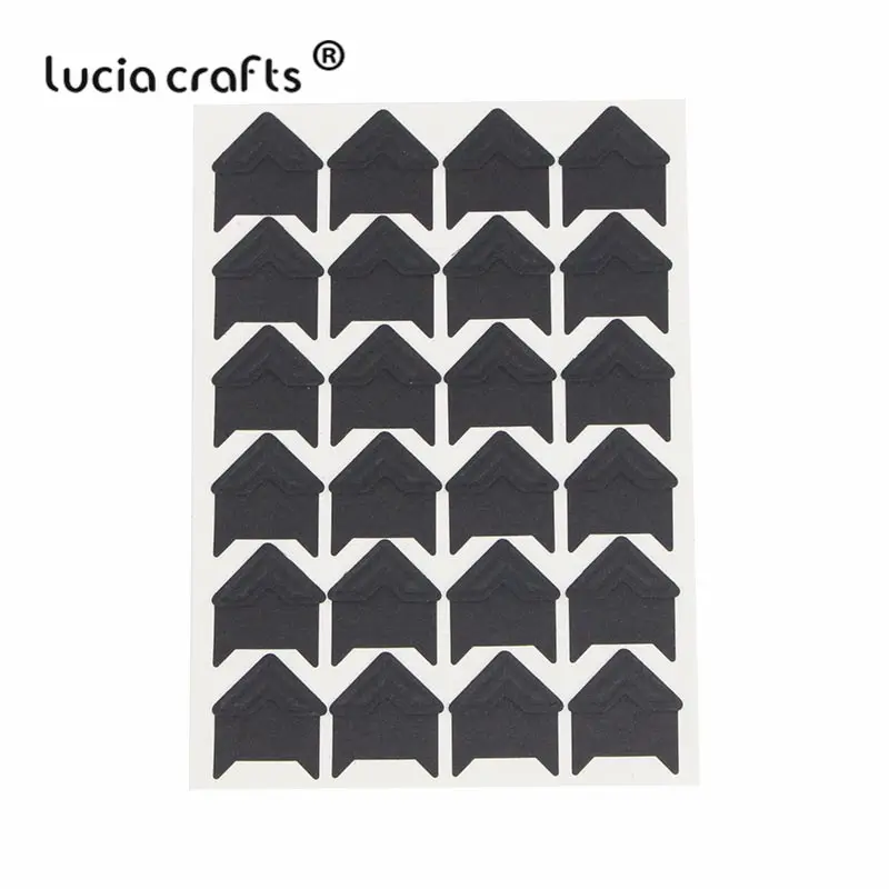 Lucia crafts(1 лист = 24 шт Угловые наклейки) Бумага для скрапбукинга DIY свадебный фотоальбом рамка Декоративные наклейки I0509 - Цвет: Black 1sheet