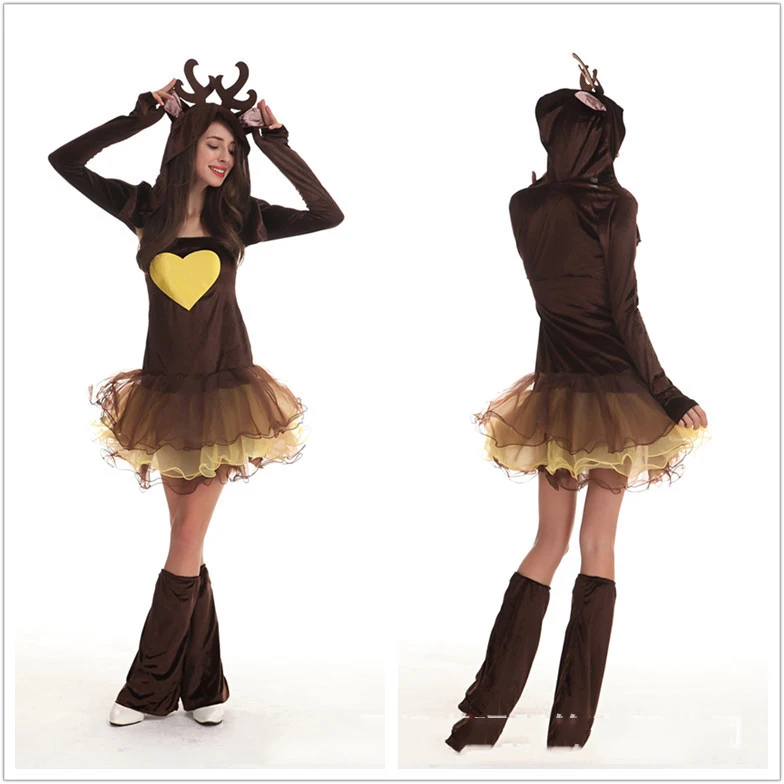 Cosplay&ware Adult Women Christmas Dress Xmas Tree Deer Snowman Sexy Lolita Red Green Party Cosplay Halloween Costumes -Cosplayware Store