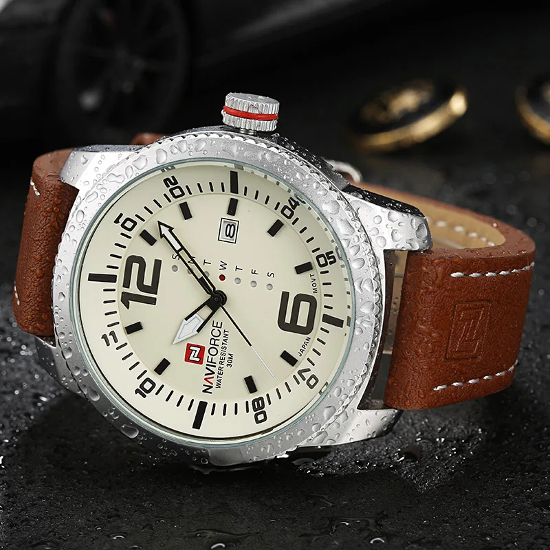 2019 Top Luxury Brand NAVIFORCE Men Military Sports Watches Men's Quartz Date Clock Man Leather Wri