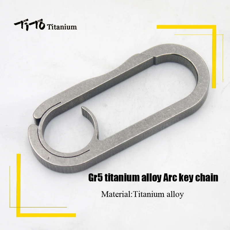 Titanium Alloy Carabiner Hanging Buckle Key Ring Quickdraw EDC Keychain Tool . 