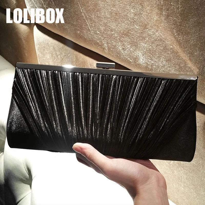 LOLIBOX сатиновые складки изящные женские вечерние клатчи сумочка сумка с