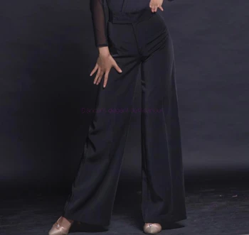 

New Ballroom dance costumes senior spandex stripes ballroom dance trousers for women ballroom dance long trousers S-6XL