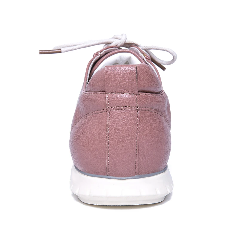 AIMEIGAO 2019 New Lace Up Flats Shoes Soft Leather Comfort Shoes For Women Hollow Out Breathable Casual Shoes Autumn And Spring