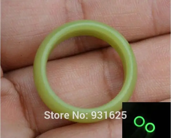 

Rarely 8mm Wide Natural Fluorite luminous gem stone Glow in Dark Ring 8-10# luminous stones Rings for woman man Fine Jewelry
