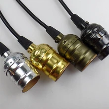 Винтажная лампочка эдисона гнездо E26 винтовой цоколь лампы алюминиевый держатель лампы промышленные лампы с 1 метр провод шнур/потолочная панель