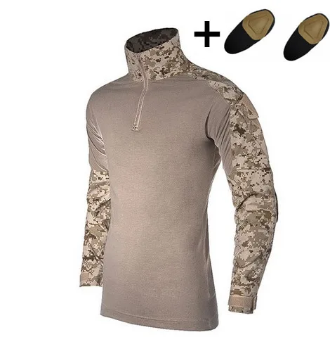 

Military Camouflage US Army Unifrom Combat Shirt with Elbow Pads Airsoft Tactical Suit Paintball Militar Gear Hunter Clothing