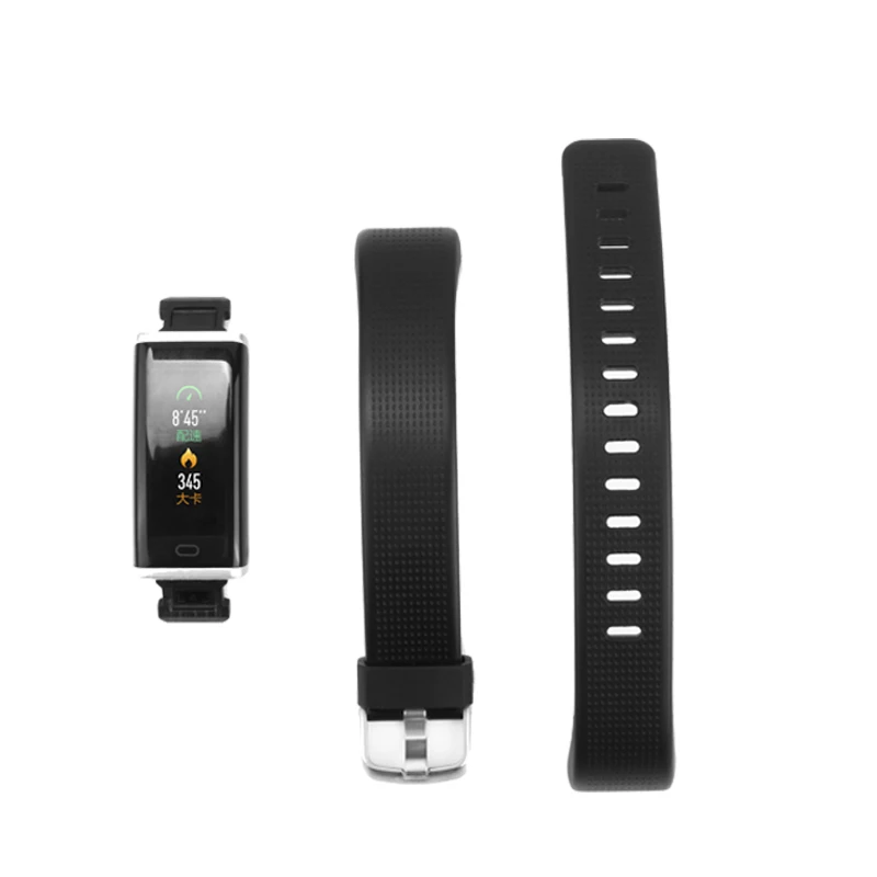 Смарт часы Smarcent ID130 Plus с цветным браслетом пульсометром фитнес трекером PK mi Band 3