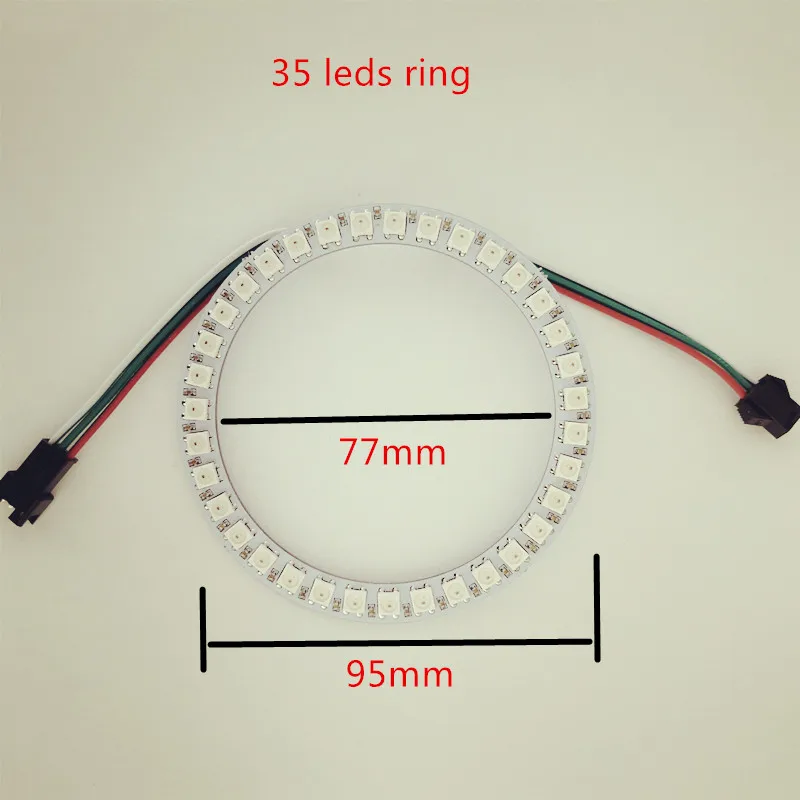 Светодиодный кольцевой светильник WS2812B 16/24/35/45 светодиодный s белый PCB 5050 RGB Dream color