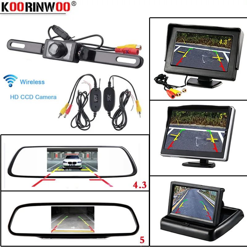 

Koorinwoo Car License Car Monitor Display / Foldable / Mirror Monitor 4.3'' Video PAL/NTSC Auto Parking Rearview camera Backup