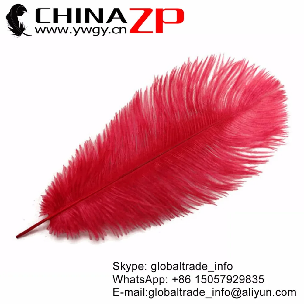 

CHINAZP Factory 12"-14" (30-35cm) 200pcs/lot Hot Sale Red Ostrich Plume Feathers for Decroations