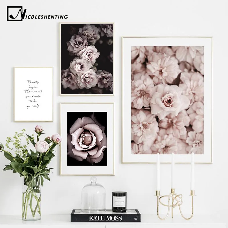 

Flower Rose Botanical Canvas Art Poster Nordic style Decorative Print Wall Painting Scandinavian Decoration Picture Home Decor