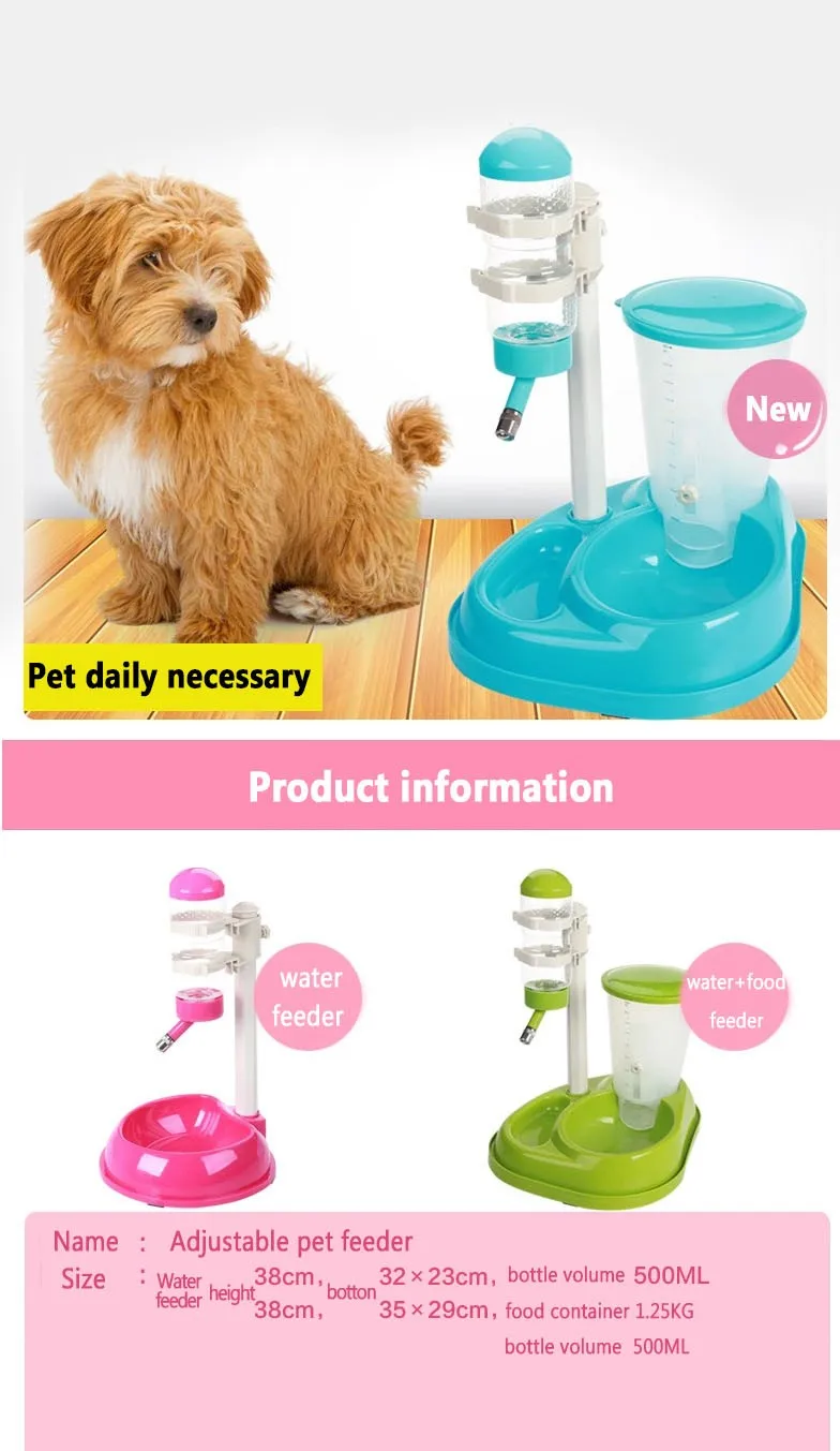 Новое поступление автоматической подачи домашних животных Пластик Регулируемый бутылку воды бебедору para cachorro