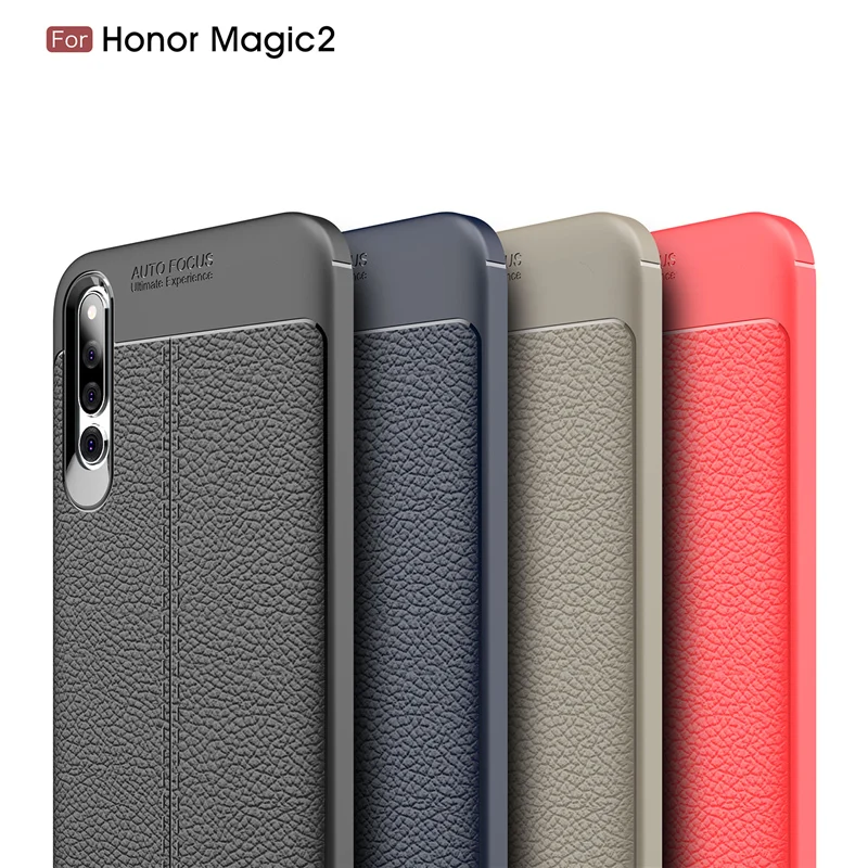 

Matte Frosted Soft TPU Silicone Case For Huawei Magic 2 Leather Lichee Litchi Texture Cover For Huawei Magic2 Phone Shell Case