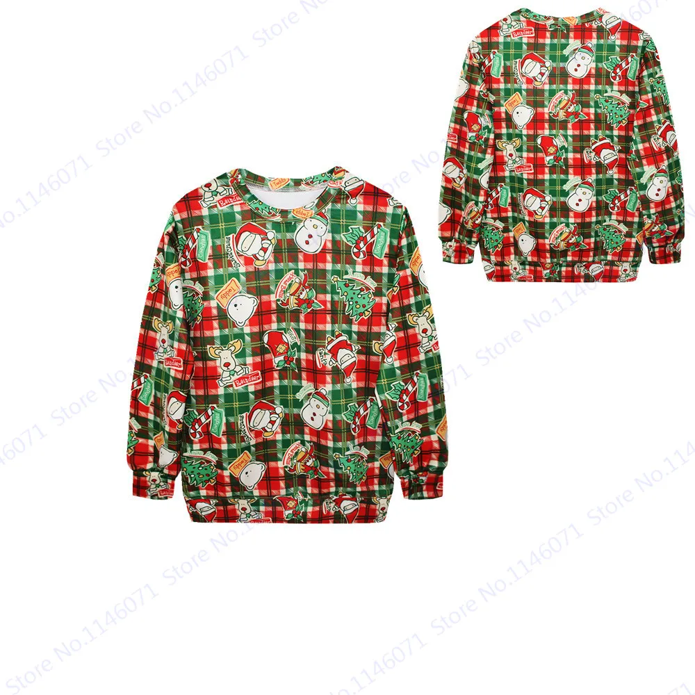 Women Hoodies Sweatshirts Red font b Tartan b font Training Exercise Sweater Santa Claus X Mas