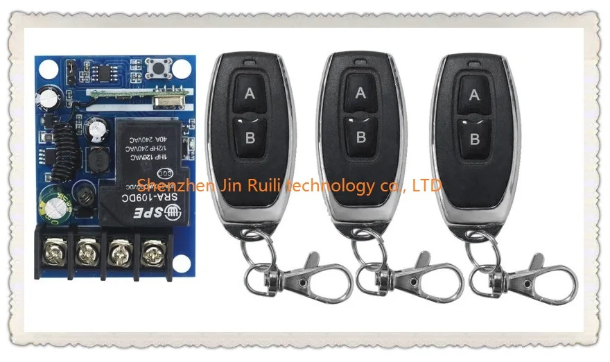 

New DC12--48V 12V 24V 36V 48V 1CH 10A RF Wireless Remote Control Switch System teleswitch 3*Transmitter + 1 *Receiver