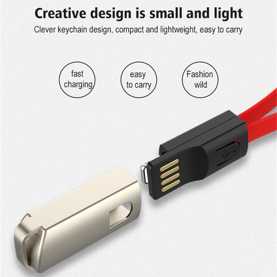 Брелок портативное зарядное устройство USB зарядка для телефона Micro type C кабель для iPhone/type C/Xiaomi/Micro USB телефонный провод для быстрого заряда шнур