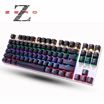 

Metoo Genuine LED Backlit Gaming Mechanical Keyboard 87/104 keys Blue/Black Switch Metal Anti-ghosting Keyboard Russian sticker