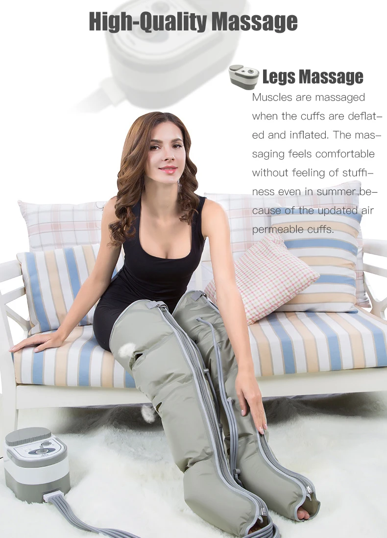 Air Wave Pressure Massager Continuous Compression Circulator Leg Arm Waist Leg Massageing Machine Muscles Relaxed Recovery Devic (14)
