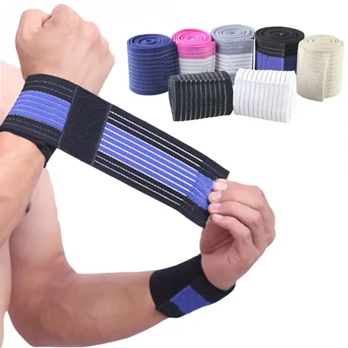 N 2 Pcs Weight Lifting Sports Wristband Gym 1Pair Fitness Wrist Wraps Bandage Training Brace Safety Hands Bands shop-Ho