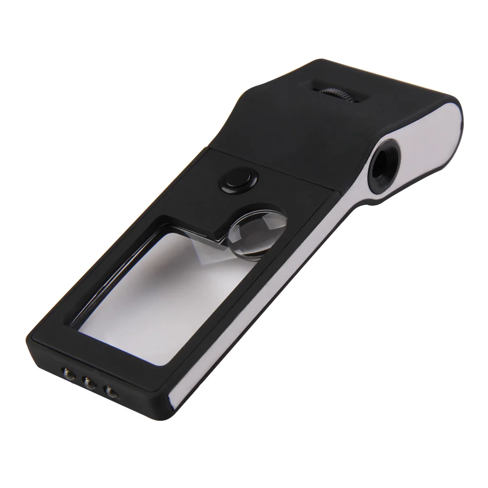 

6 LED Light 3X-10X-55X Magnifier Hand Loupe Microscope Jewelers Loupe Watch Repair Tool Microscope With 6 LED UV Lights