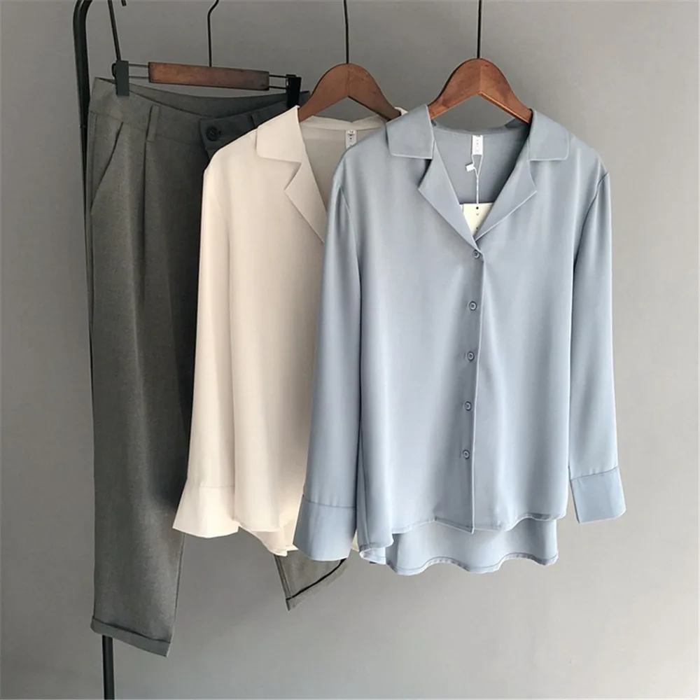 High Quality Blouse Ladies Chiffon Office Career Shirts Tops 2018 Fashion Long Sleeve Blouses Femme Blusa Formal Office Blouse (1)