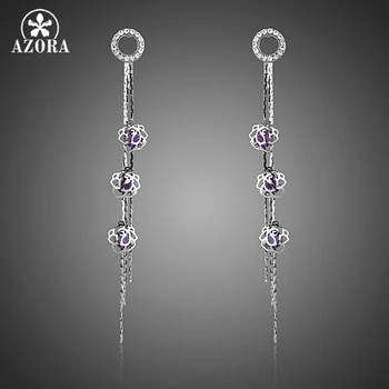 

AZORA Fancy Marquise 3pcs Purple Cubic Zirconia Drop Earrings for Women TE0265