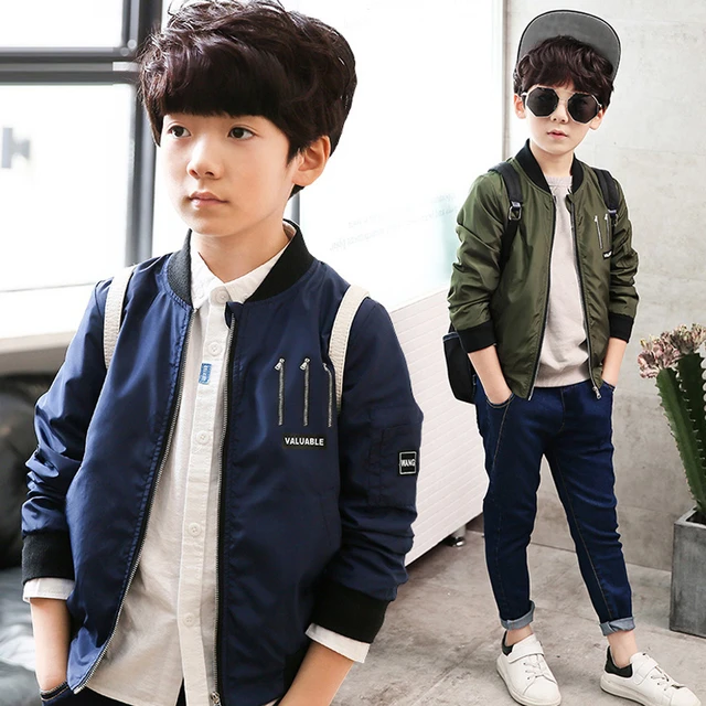 Fashion Boy Baseball Jacket Spring Autumn Kids Blue Black Letter Print Coat  Sport Outerwear Children Bomber Jacket 3-14 Years - Jackets & Coats -  AliExpress