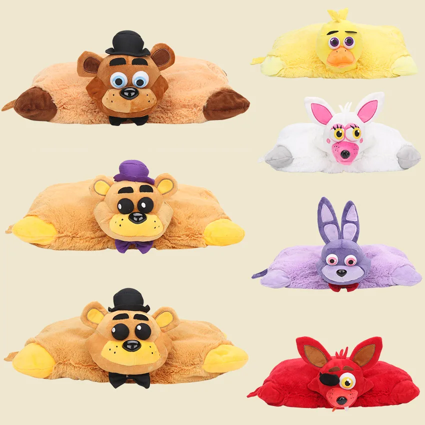 

FNAF plush pillow doll 43cm*30cm Five Nights At Freddys stuffed plush Pillow Golden Freddy Fazbear foxy Chica plush stuffed toy