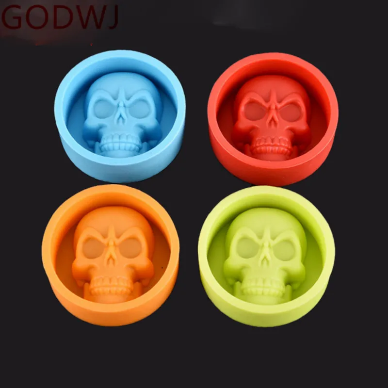 

GODWJ Creative Silicone Round Skull Shape Cake Mould Nonstick Handmade Soap Mould Fondant Chocolate Decorating Baking Tools