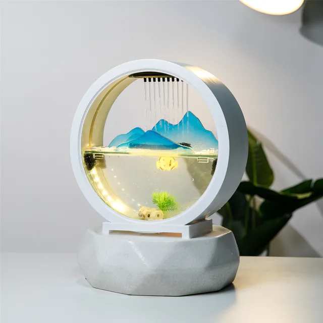 Tabletop Feature Mountain View Waterfall Cascade Indoor Decoration