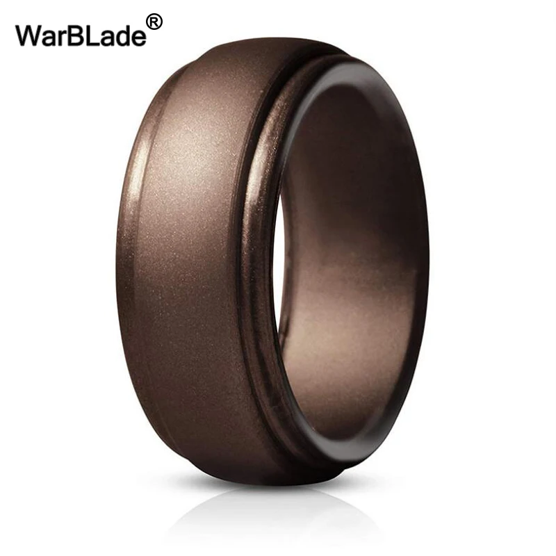 WarBLade New Food Grade FDA Silicone Rings Men Wedding Rubber Bands Hypoallergenic Flexible Antibacterial Silicone Finger Ring